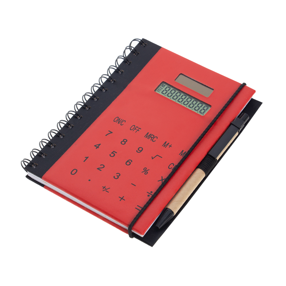 Red Notebook With Pen & Calculator NB511514RD