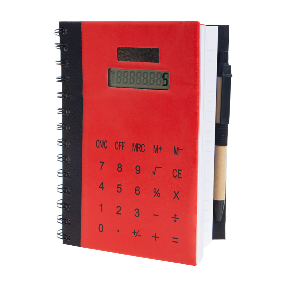 Red Notebook With Pen & Calculator NB511514RD
