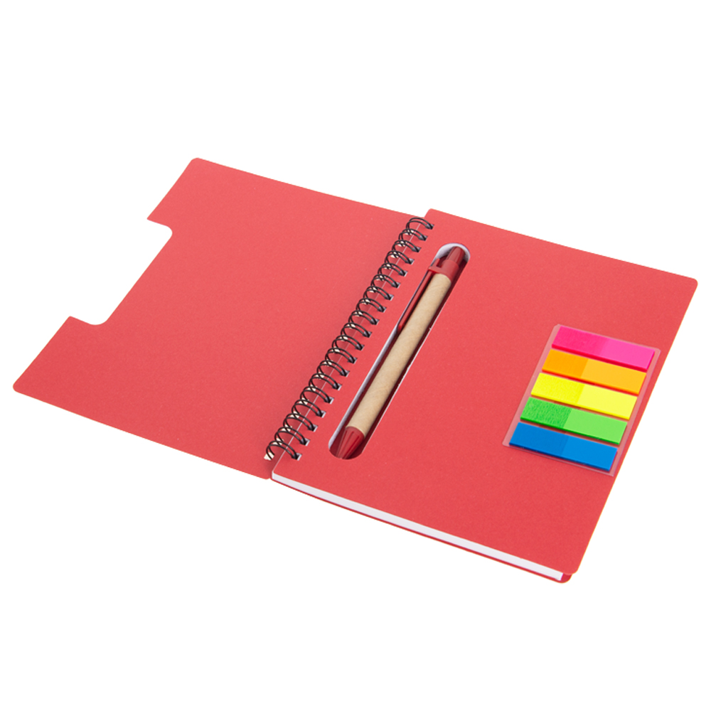Red Notebook With Pen & Sticky Note NB511510RD