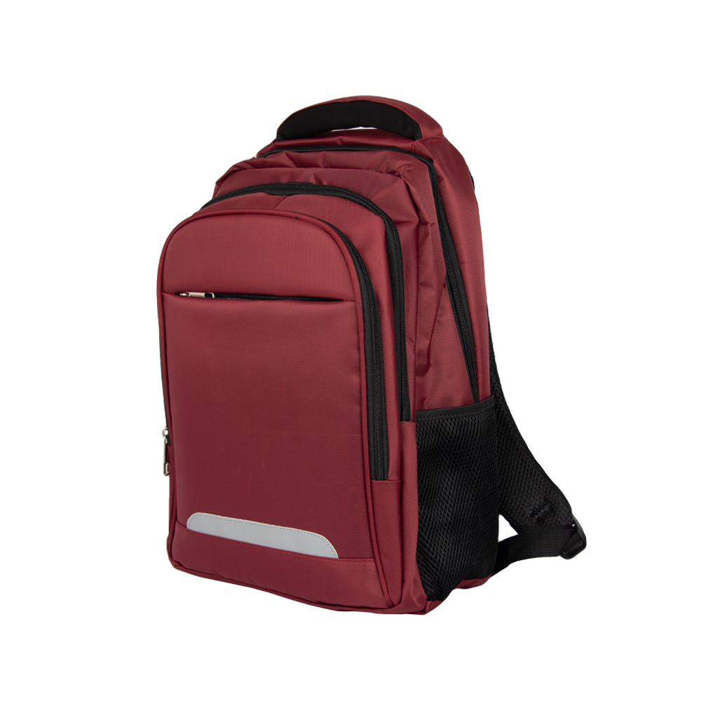 Red Nylon Laptop Backpack With 3 Storage Compartments BL191313RDIII