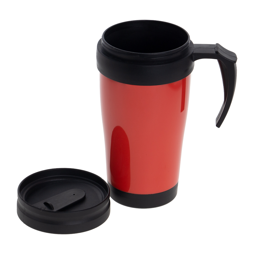 Red Plastic Mug With Handle M101317RDII