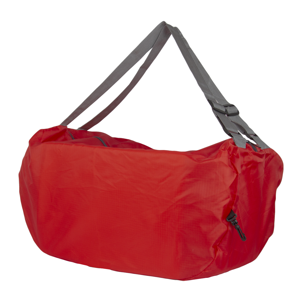 Red Polyester Foldable Bag With Pouch BS281711RD