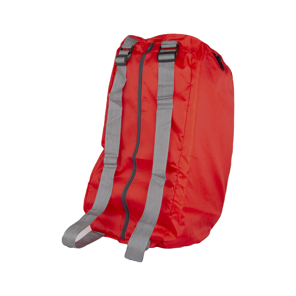 Red Polyester Foldable Bag With Pouch BS281711RD
