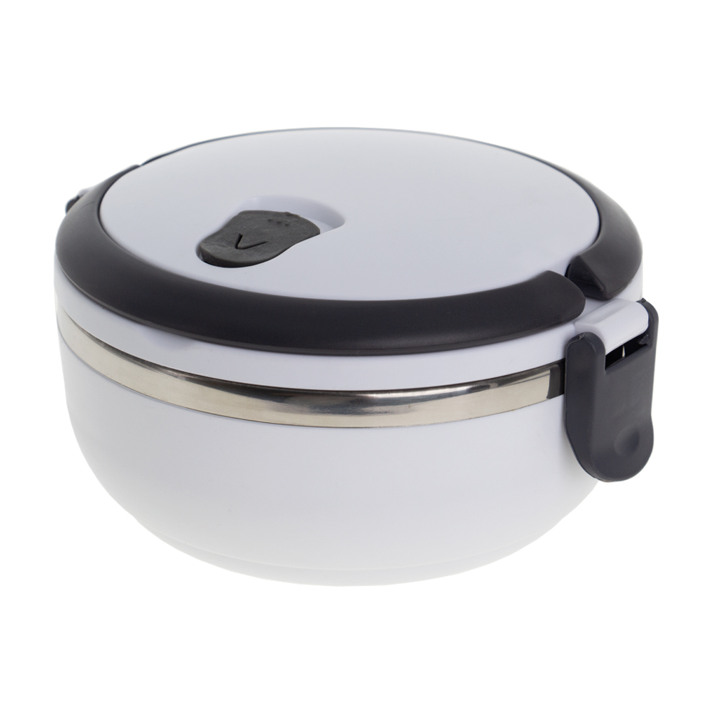 White 1 Tier Lunch Box With Steam Vents LB201012WHT