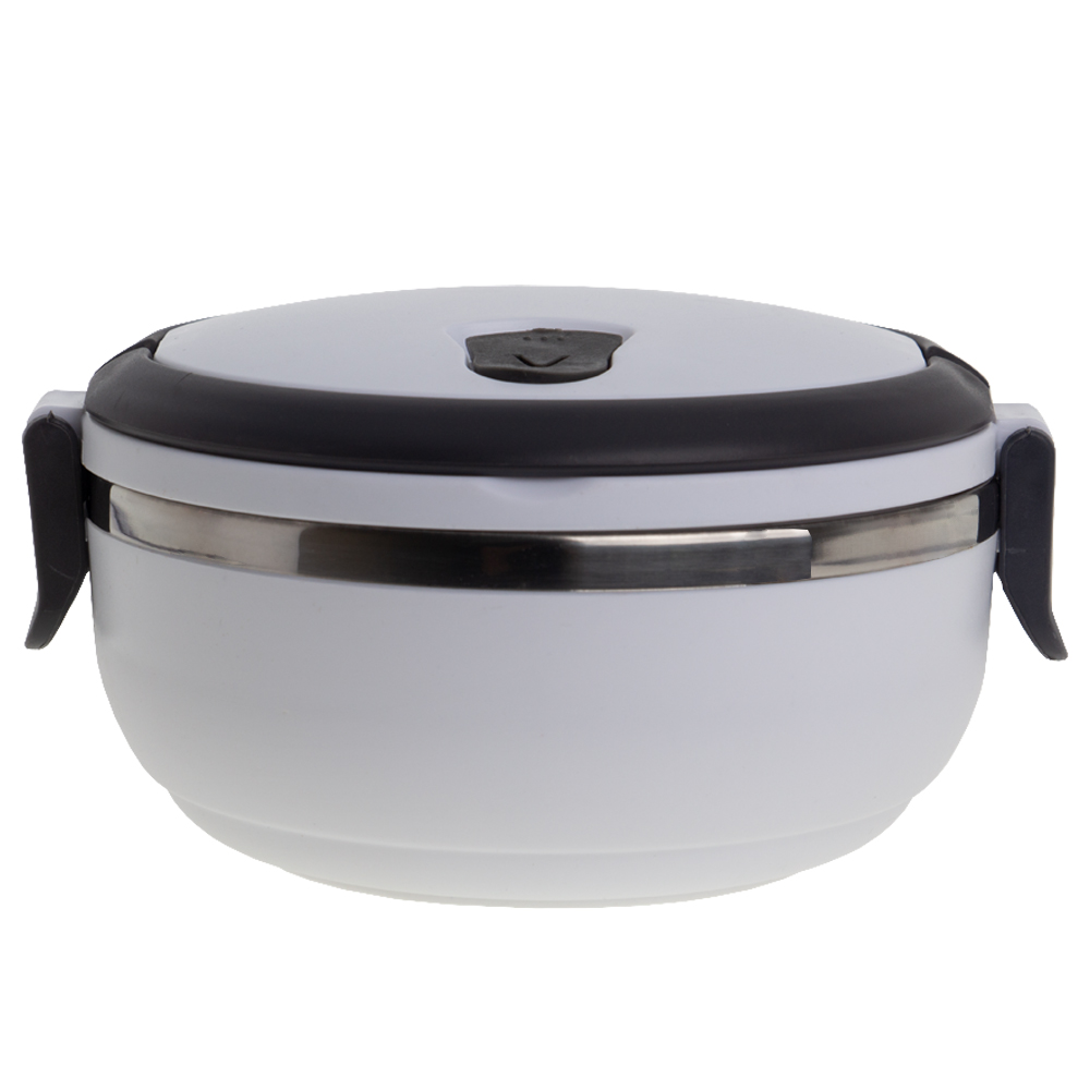 White 1 Tier Lunch Box With Steam Vents LB201012WHT