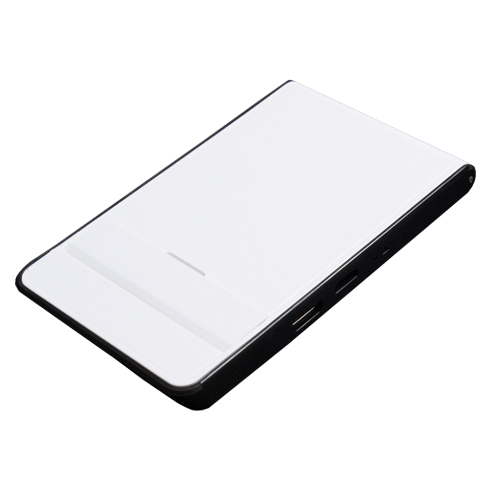 White Datacard Credit Card Size Micro SD Card Reader & Storage CR1818WHT