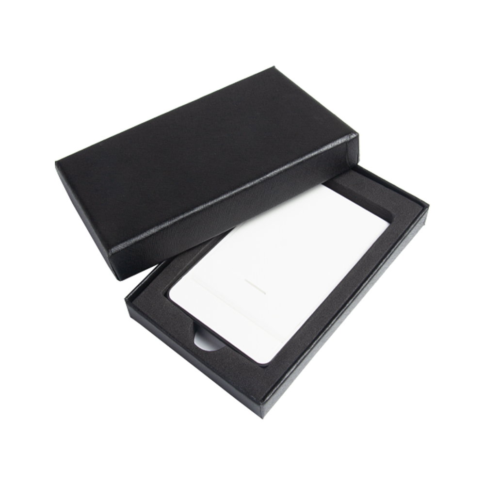 White Datacard Credit Card Size Micro SD Card Reader & Storage CR1818WHT