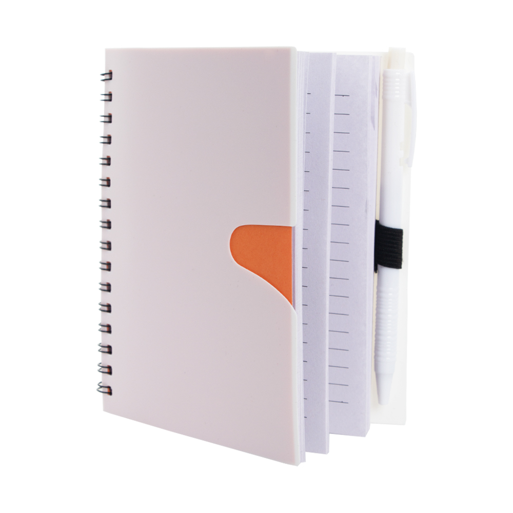 White PU Notebook With Pen NB231816WHTII
