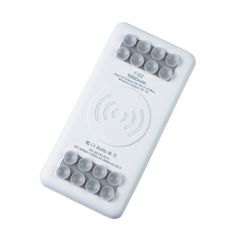 White Wirelesspower 10000mAh Fast Charging Powerbank With Suction Pad F21212WHT