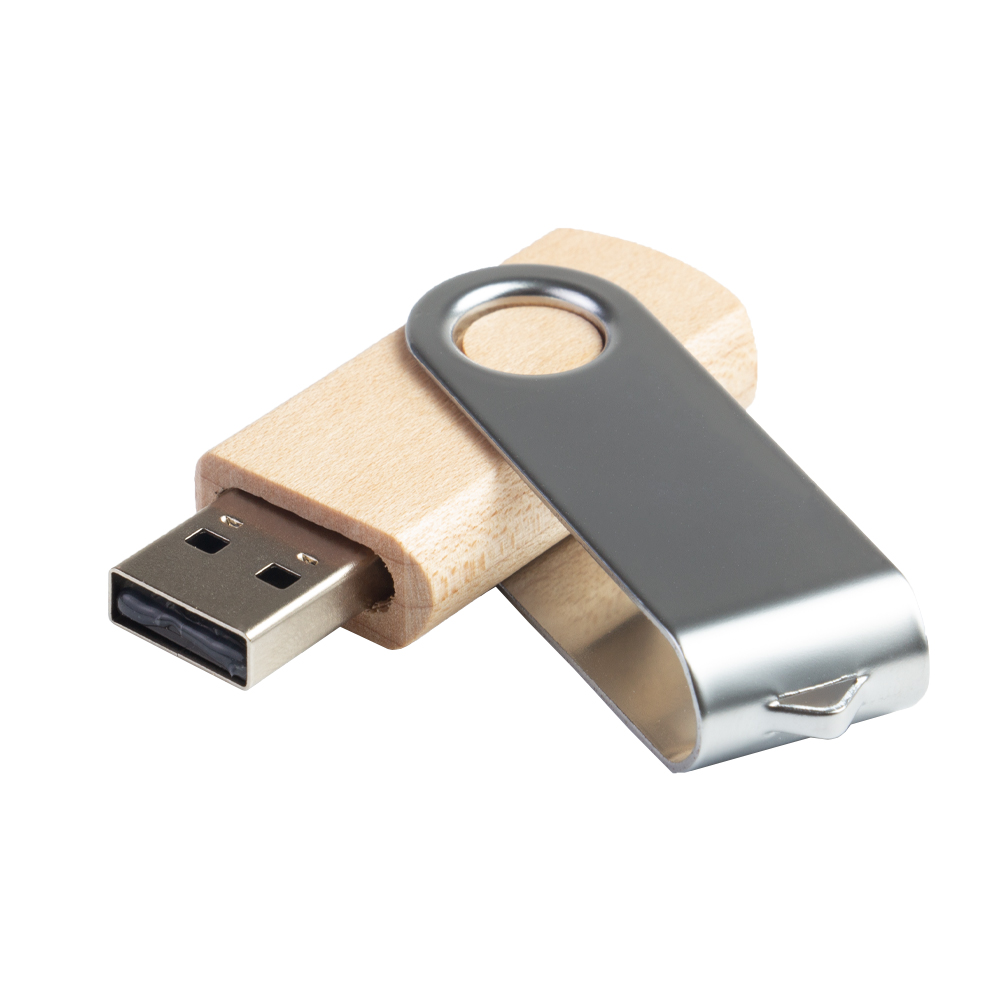 Wooden USB Flash Drive With Metal Clip WD01210A