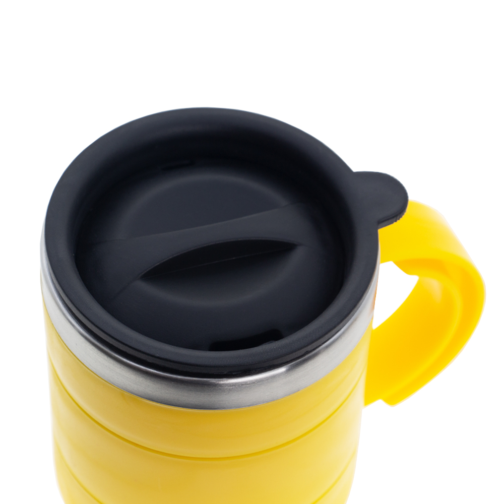 Yellow Stainless Steel Thermo Mug With Handle M481515YLWII